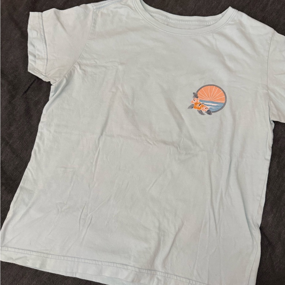 Roxy Kids Sky Blue Tee with Orange Graphic